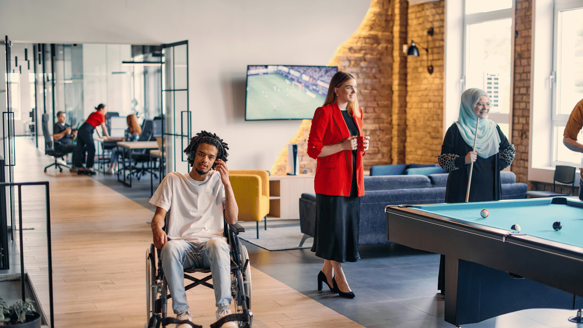 Person with disability engaged in an accessible online therapy session